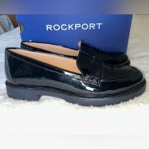 Rockport Women's Glossy Black Flats